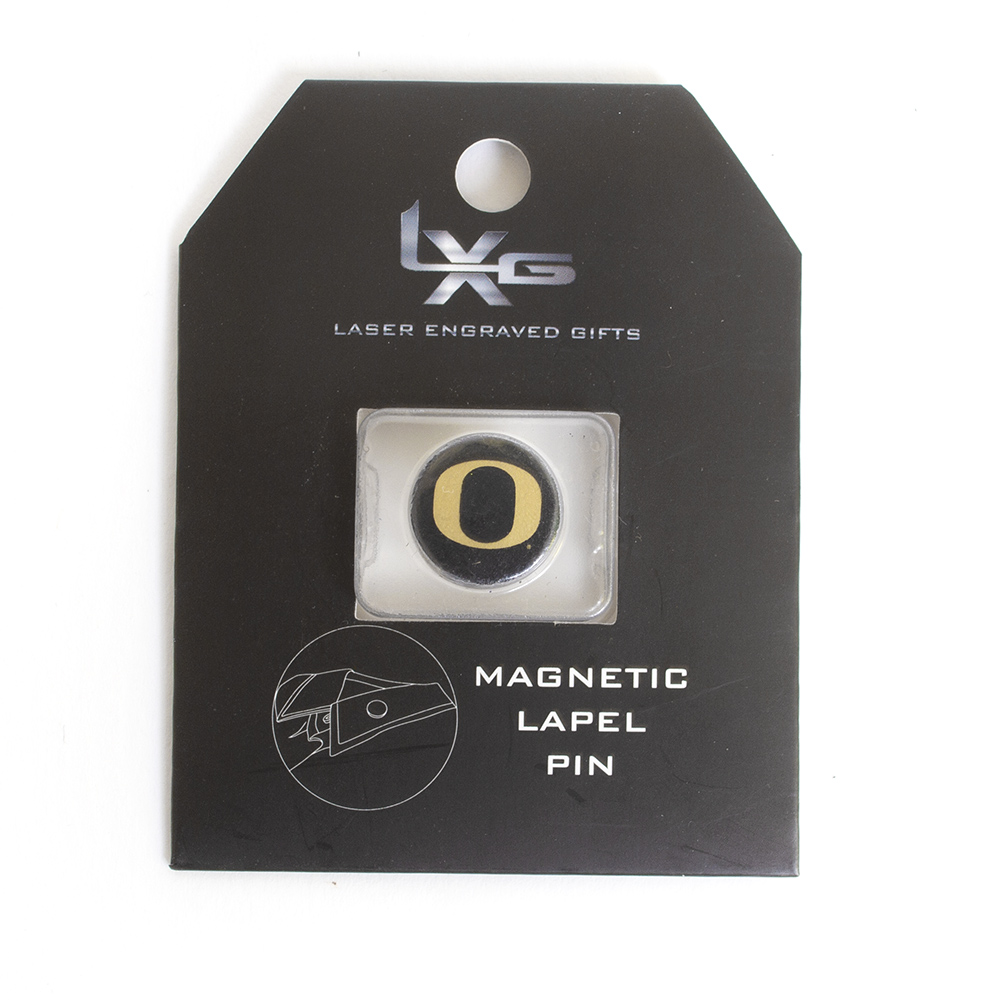 Classic Oregon O, LXG, Black, Lapel Pins, Accessories, Unisex, Laser engraved, 706450